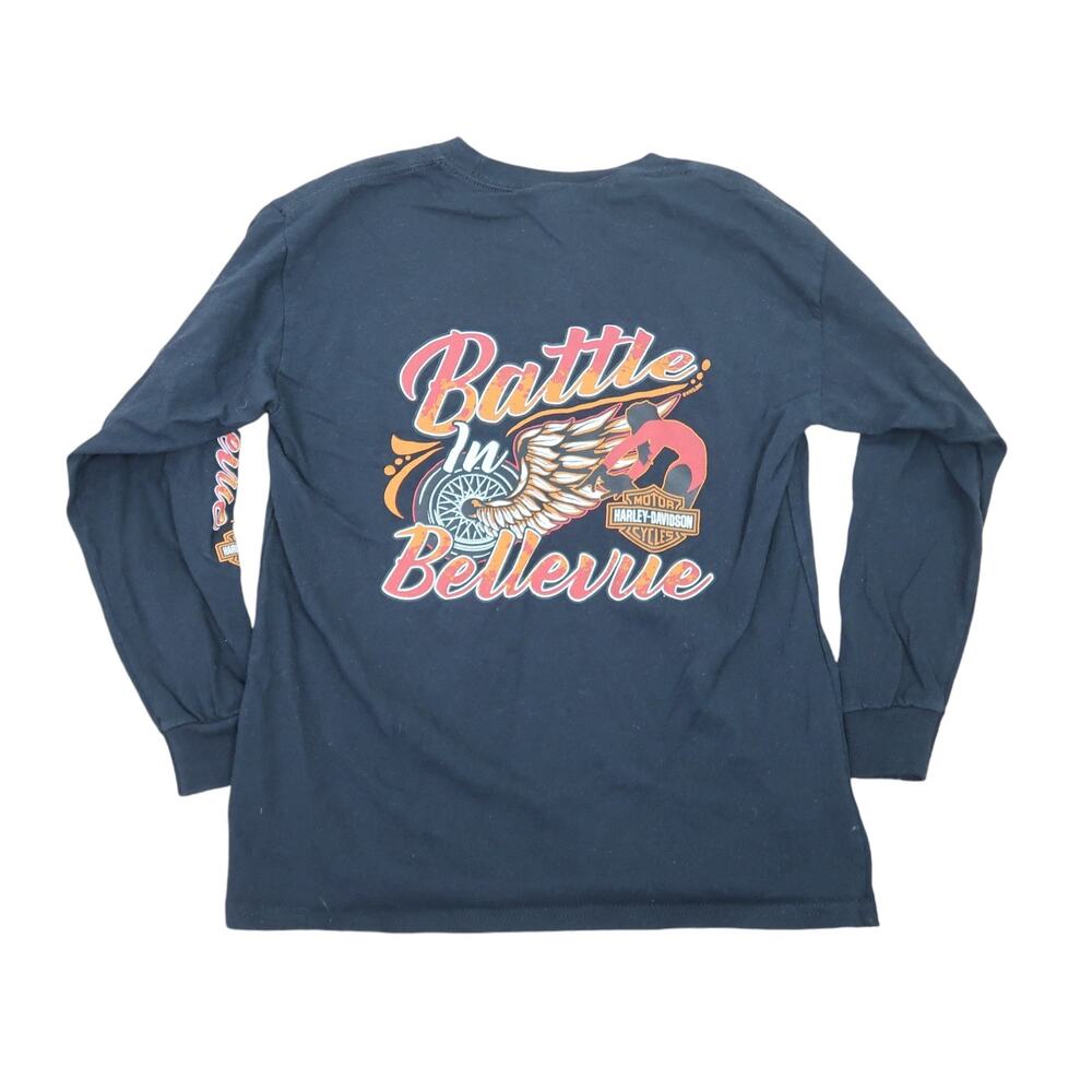 Harley Davidson Battle In Bellevue graphic long sleeve tee Kids Large